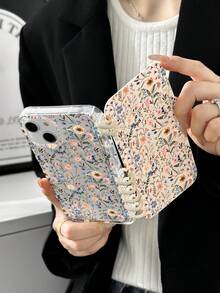 Przezroczyste etui na telefon z nadrukiem w kwiaty w stylu vintage, etui z klapką w kształcie książki, etui z zabezpieczeniem ekranu, kompatybilne z 'em i Galaxy, wersja międzynarodowa, nie wersja krajowa - Wielokolorowe - Zobacz 1