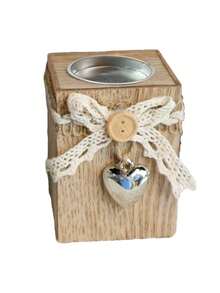 1pc Personalized Custom Western Classic Wooden Candle Holder - Polished Tabletop Candlesticks For Creative Hollow Candle Cup Table Decoration - Perfect For Birthday Dating Atmosphere And Candlelight Dinner Props, Farmhouse Decor, Hall - Multicolor - View 11