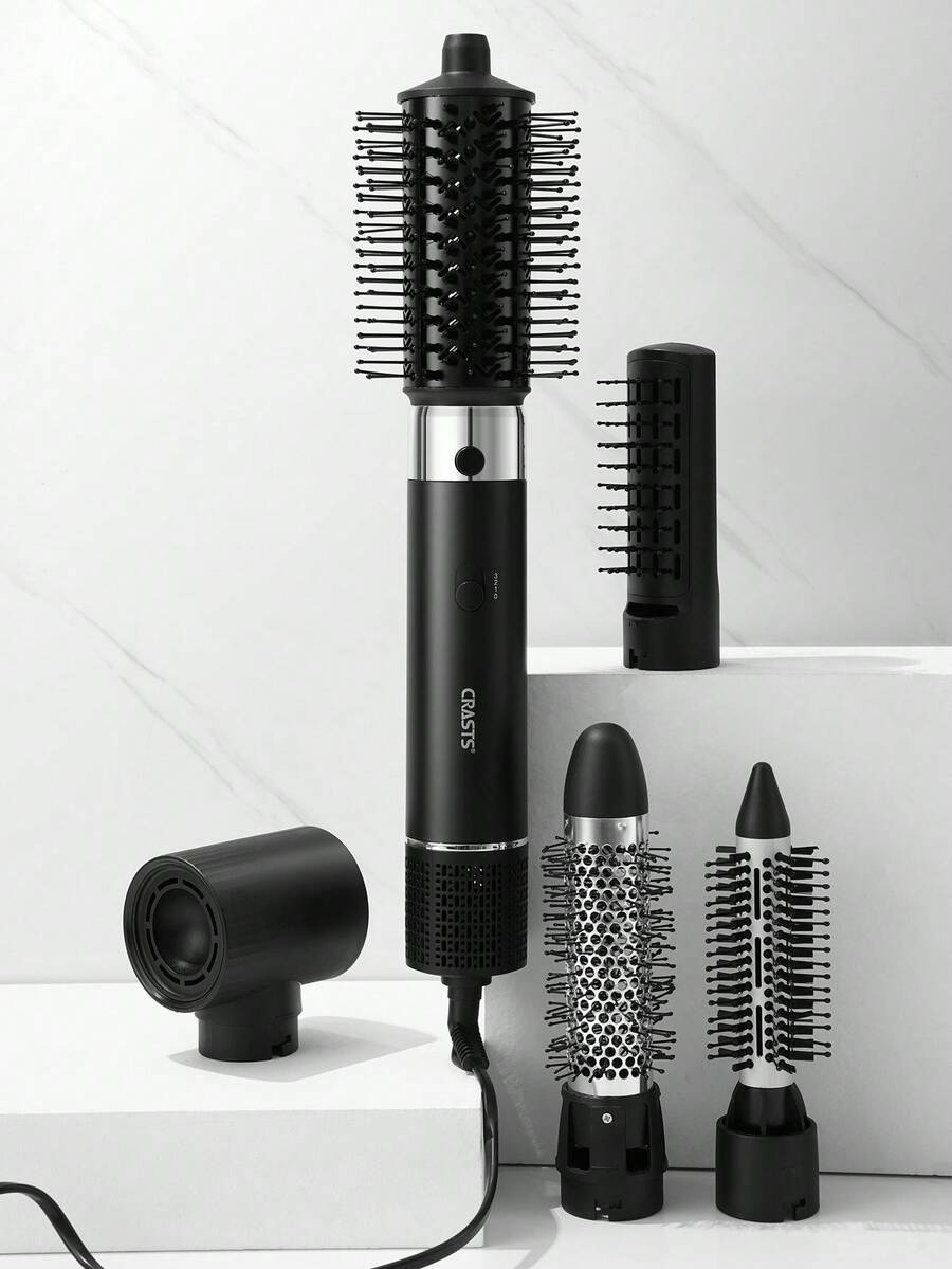 Máy sấy tóc CRASTS Professional 5 trong 1, Lược chải tóc, Máy sấy tóc, Tạo kiểu tóc, Đa chức năng cho máy uốn tóc, Máy uốn tóc & Máy duỗi tóc, Làm khô nhanh, Tiếng ồn thấp, Có 5 đầu nối, 3 chế độ gió và sử dụng tại nhà & tiệm, Quà tặng chăm sóc tóc - Phích cắm loại F của EU (220-240V) - Xem 1