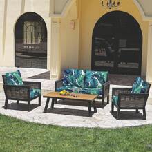 1pc S/M/L Stretch Patio Seat Cushion Cover, Outdoor Sofa Cover For Replacement, Washable Furniture Slipcover