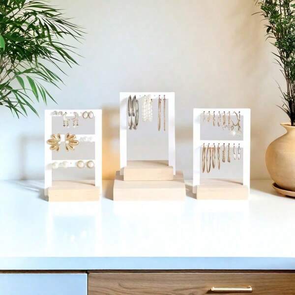 Support à boucles d'oreilles en acrylique, support d'affichage de bijoux de table, organisateur de porte-bijoux à boucles d'oreilles pour utilisation domestique ou étalage en magasin. Boîte de rangement pour le voyage et la rentrée scolaire