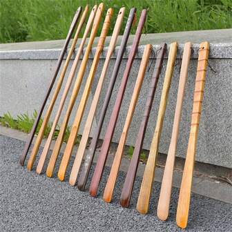 便携式木质鞋拔 方便穿脱 长柄挂环 无需弯腰 适合老年人 孕妇