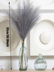 人造植物仿蒲苇家居装饰房间装饰 150/100/50/30/20/15/10/5/1pc 55cm / 97CM 浅灰色仿蒲苇，装饰英尺高假蒲苇花卉大型人造蓬松草枝植物蒲苇用于客厅装饰落地花瓶，蒲苇装饰用于花瓶填充物，用于落地花瓶填充物家居波西米亚风格装饰