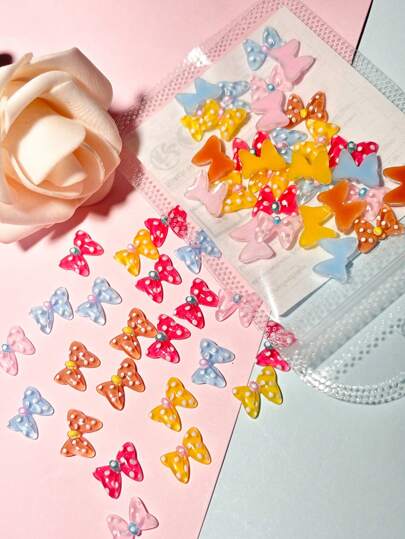 20pcs Medium Transparent Leopard Print Jelly Bow Nail Art Decorations, Resin Nail Jewelry Hair Clips DIY Accessories For Nail Art Design, Summer Nail Charm, High Quality, Youthful Energy, Cute Style, Japan, Korea, Popular Nail Charm, Phone Case Decor, Almond Nails, French Nails, Wide Nail Match, Nail Supply
