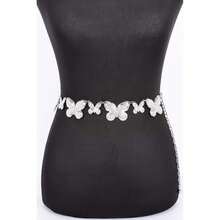Multi Butterfly Chain Belt - Silver - View 1