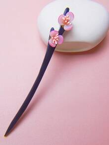 1pc 中国风亮粉梅花苞珍珠发簪 保色不易掉色 长18cm不伤头发不伤头皮发簪 红绿玛瑙珠子挂流苏木簪子 - 多色 - 查看 7