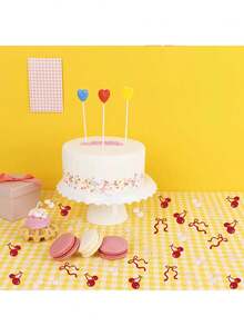 100 件蝴蝶结和红樱桃五彩纸屑，洗礼婴儿送礼会生日派对订婚派对桌面装饰用品，情人节周年纪念母亲节派对装饰用品，可爱浪漫主题派对装饰用品，由纸制成，可重复使用 - 彩色 - 查看 2