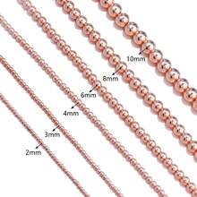 1 pièce Perles rondes en agate noire plaquées or rose, style mode polyvalent punk métal, fabrication de bijoux artisanaux, convient pour les bracelets, colliers, pendentifs, charms de téléphone portable, porte-clés, tailles assorties 2/3/4/6/8/10mm