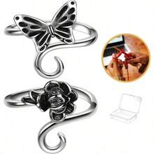 2 Pieces Crochet Rings For Crocheting Cute Yarn Guide Knitting Ring For Finger Adjustable Yarn Tension Ring Crochet Supplies