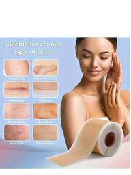 Parche de película de silicona invisible de gran , cinta de gel de silicona y cinta adhesiva para cubrir cicatrices, cirugía, hiperplasia, posparto y cicatrices por quemaduras - 1 rollo