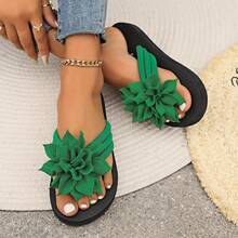 Women's Simple Casual Comfortable Flower Design Flip Flops - Leisure Large Size 36-43