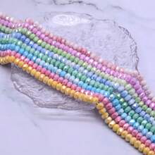 20 Stücke/Beutel 6x8mm facettierte Glasperlen in Macaronfarben für Schmuckherstellung, Sommerfarben, DIY Halskette, Handyketten, Raumperlen