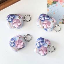 1pac Flower Case For AirPodsCase Cover, Stylish Soft Silicone Protector With Keychain, Compatible With Apple AirPods1st/2nd/3/4/Pro/Pro2 Generation Charging Case - Multicolor - View 5