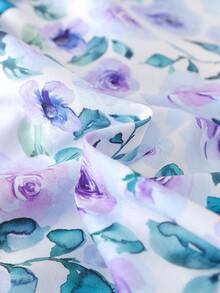 2 件套 全新夏季新生儿女孩吊带蛋糕裙 配套喇叭裤套装 - 紫色 - 查看 7