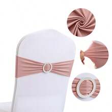 Gói 10 chiếc/Gói 5,1 inch x 13,7 inch Vỏ bọc lưng ghế có dây đai khóa đàn hồi, Thắt nơ bằng sợi polyester, Trang trí lưng ghế tự làm, Trang trí tiệc, Trang trí nhà cửa, Dây buộc ghế co giãn đa năng, Hoàn hảo cho tiệc chiêu đãi, Tiệc tùng, Sự kiện khách sạn, Vỏ bọc ghế cưới - Nhiều màu - Xem 36