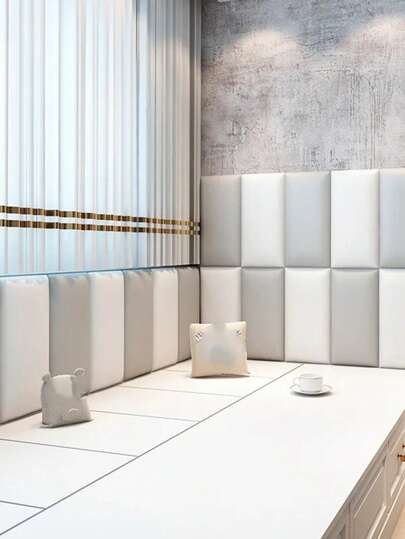 قطعة واحدة لوح حماية الجدار الزخرفي مقاس 20*40 سم، لوح جداري وسادي ناعم للسرير، ملصق جداري ثلاثي الأبعاد ذاتي اللصق