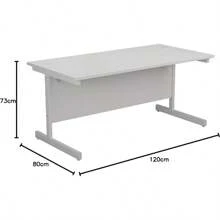 Office Desk - 北極白/白色框架1 - 查看 2