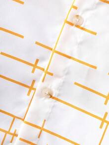 Boys' & Toddler Boys' Casual Abstract Line Art Pocket Decor White Short Sleeve Polo Shirt, Suitable For Formal Events Like School, Party, Pageant - White - View 7