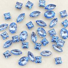 40pcs/Pack Rhinestone Rhinestones Sewing On DIY Clothes Shoes Bags Decorations - Sky Blue - View 7