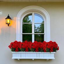 1/4 件人造天竺葵花人造塑料植物抗紫外线红色花卉装饰适用于家庭花园婚礼室内外窗台装饰情人节母亲节毕业礼物