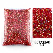 批发散装树脂水钻果冻色 AB 透明 AB 2 毫米、3 毫米、4 毫米、5 毫米、6 毫米刻面平底美甲服装装饰 - 彩色 - 查看 31