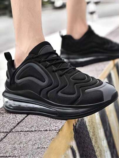 De moda versátil antideslizante amortiguación de aire amortiguador de los hombres zapatos deportivos casuales, la moda de encaje-up de fondo grueso zapatos tenis lowtop, nuevo antideslizante resistente al desgaste de fútbol zapatos para correr