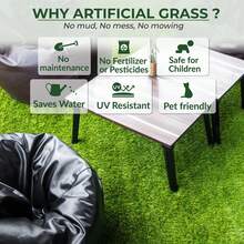 1 Roll 4mx1m Wear-Resistant, Aging-Resistant Artificial Grass Carpet, 20mm Pile Height Realistic Synthetic Fake Grass Outdoor Child And Pet Friendly Easy To Clean With Drainage Holes Astro Turf DIY Micro Landscape Home Decorations, Artificial Grass Mat Rug Patio Lawn Balcony Decoration - Green - View 5