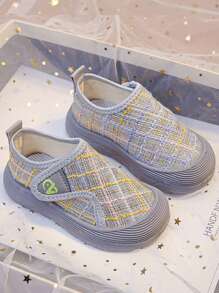 1 Pair Toddler Boys Girls Colorblock Hook And Loop Casual Sports Shoes, Suitable For Spring/Fall Everyday Outdoor Wear