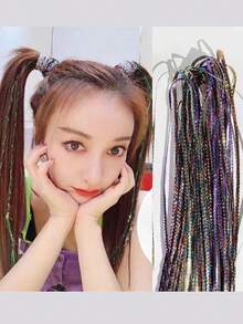 Colorful Hair Ties, Durable Rainbow Hair Ties, Fashionable Ombre Braiding Hair Ties, Pride Month Colored Hair Ties, Suitable For Braiding, Wrapping Hair Ties, DIY Hairstyling Accessories, Ideal For Daily, Casual, Sports, Party, Holiday, Makeup, Bridesmaid, Wedding, Mother's Day, Graduation, Christmas Gifts, Also Can Be Used As Headband, Sweatband, Scarf, Soft Headband For Autumn/Winter - Multiple Styles - View 3