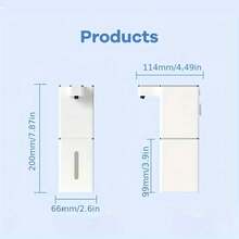 1pc Automatic Soap Dispenser, Rechargeable Bathroom Liquid Soap Dispenser With Touchless Sensor, Wall-Mounted Foaming Handwash Dispenser For Bathroom, Restroom, Kitchen, Hotel, Hospital, Mall, Easy Installation With USB Charging Cable And Wall Stickers