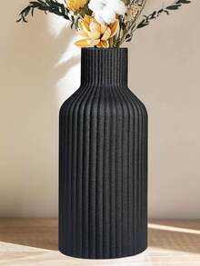 1pc Creative Vase With Round Mouth Lines,Suitable For Home Decor, Bedroom Decor, Office And Students, The Best And Christmas Gift,Storage,Wedding Decor,House Decor,Jewelry Organiser,Party Decorations Flower Vase Glass Vase