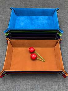 Foldable Game Dice Tray, Velvet Fabric Storage Organizer, 4-Corner Collapsible Tray For Home, Kitchen, Office Desk, Table And Drawer Organization, Desk & Drawer Organizer For Home Storage - Multicolor - View 11