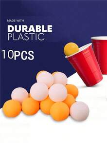 10 Portable Training Ping Pong Balls, Yellow/White Ping Pong Balls, Lightweight Seamless Bag, Suitable For Party Carnival Games. Throwing Games, Entertainment, Decoration, Handcraft Activities (Yellow 5, White 5) - Multicolor - View 1