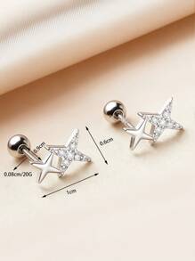 2 Pcs New Simple Stainless Steel Golden Flower Small Stud Earring For Women Girl Teen Tiny Screw Back Piercing Accessories