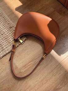 时尚百搭休闲简约新月腋下手提包 - 棕色 - 查看 1