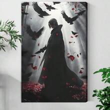 1 Pc Framed Anime Wall Art Textured Canvas Poster Painting Wall Decor For Bedroom Living Room, Ready To Hang - 彩色 - 查看 2