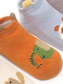 6 双可爱 3D 卡通低帮防滑婴儿船袜，适合婴儿男孩和女孩 - 彩色 - 查看 5