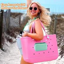 Phone Holder For Accessories, Silicone Insert Wallet For Original All Models Rubber Beach Tote Bags - Multicolor - View 3