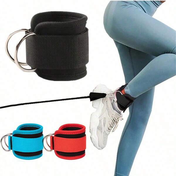 Fasce da caviglia regolabili per fitness con doppio anello a D, supporto per allenamenti di forza delle gambe in palestra, puleggia con fibbia, protezione sportiva per abduttori