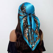 1 90cm Vintage Paisley Printed Headscarf, New Fashionable Square Scarf - Multicolor - View 10