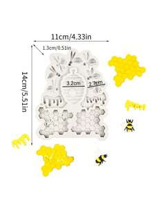 1/2/4pcs "Bee Theme Silicone Mold (Including Honeycomb/Queen Bee/Honey Bucket Design) - Non-Stick Baking Mold Suitable For Chocolate/Fondant/Soap/Jelly DIY Making, Multi-Function Cake Decorating Tool Suitable For Parties, Birthday Dessert Tables, Cupcakes, Cookies And Kitchen Baking Enthusiasts", Mother's Day, Father's Day, Wedding, Back To Schools Season, Graduation Season Supplies.