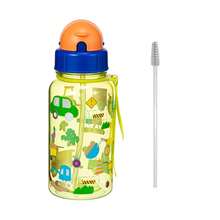 1pc 500ml Cute Cartoon Print Water Bottle With Straw For School Leak Proof & Easy Clean & Carry Handle - Multicolor - View 11