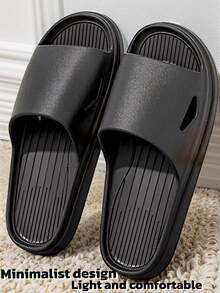 Men's Summer Slippers, Soft Bottom Comfortable EVA Material, Plain Green, Casual & Versatile, Suitable For Indoor & Outdoor, Non-Slip, Odor-Resistant, Unisex - Green - View 2