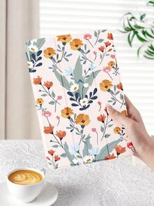 花朵图案平板电脑保护套，适用于 iPad 10.2 英寸、iPad Pro 2021/2020、iPad 9/10 代、Galaxy Tab A8 10.5 英寸 2022、Matepad 10.4 英寸/Tab 等，防摔，铅笔槽，睡眠/唤醒支持 - 彩色 - 查看 3