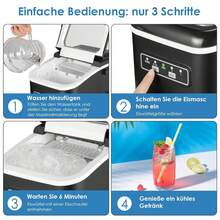 12 Kg 24H Ice Cube Machine, 9 Ice Cubes In 6 Minutes, 2 Sizes Of Bullet Ice, Self-Cleaning Ice Cube Maker With Scoop And Basket - EU F Type Plug(220-240V) - View 4