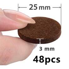 Filzmöbelgleiter - 24/48 Stück - Filzgleiter Bodenschutz - Stuhlbein Filzgleiter - Filzgleiter für Möbelfüße - Möbelgleiter für Holzböden - Schützen Sie Ihre Böden, reduzieren Sie Geräusche (Braun, Beige, rund)