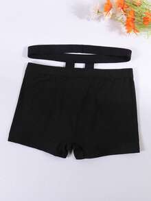 Men's Evil Eye Printed Underwear With Elephant Trunk Pouch, Comfortable Breathable Stretchy Boxer Briefs, Fashion Underpants - Black - View 3