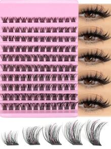 120 ciuffetti di ciglia finte da 8-16mm,ciglia wispy individuali, estensioni di ciglia naturali, aspetto naturale, ciglia a grappolo con curvatura D, soffici, per estensioni fai-da-te