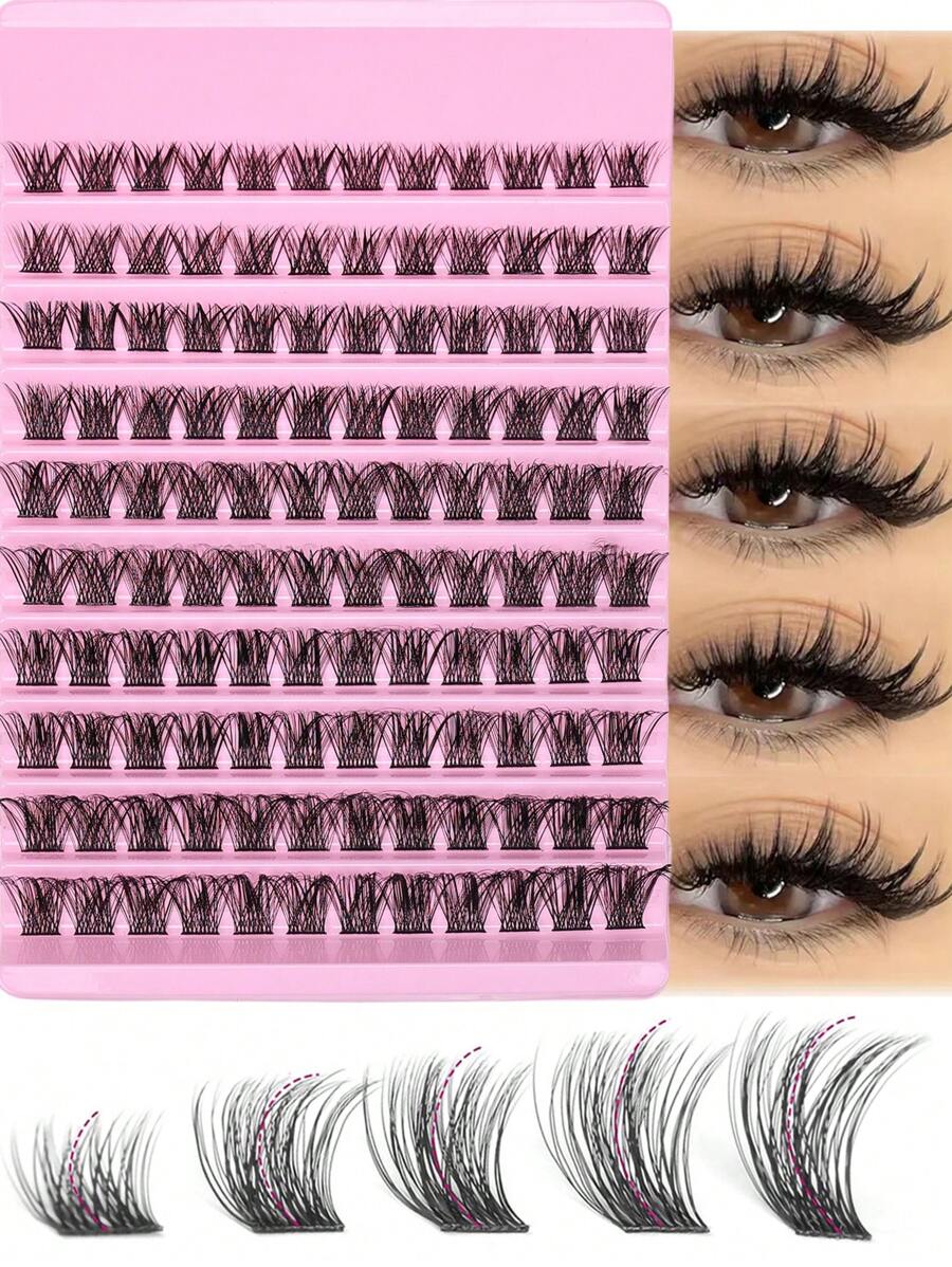 120 ciuffetti di ciglia finte da 8-16mm,ciglia wispy individuali, estensioni di ciglia naturali, aspetto naturale, ciglia a grappolo con curvatura D, soffici, per estensioni fai-da-te