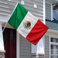 1pc Mexican Flag Vivid Colors And Fade Resistant Double Stitching With Brass Grommet, 3x5 Feet Mexico Flags Decor - Multicolor - View 3